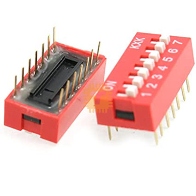 7P 7-Position DIP Switch 2.54mm Pitch 2 Row 14Pin