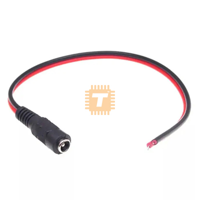 DC Base Barrel Female with Red-Black Twin Wire