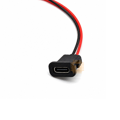 Type-C USB Connector Rectangle Socket Panel Mount 2-wire