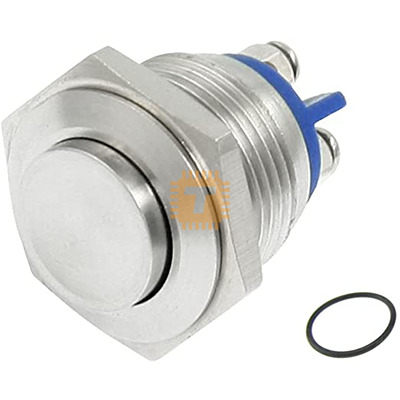 Stainless Steel Metal Push Button 16mm (Raised Top)
