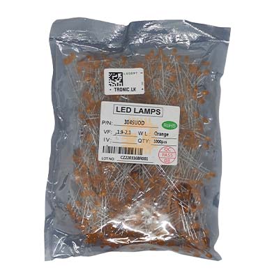 LED 3mm Orange Diffused Pack Good Quality (1000Pcs)