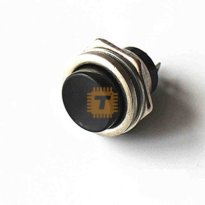 DS-212 Black 16mm Round Metal Push Button Momentary Switch