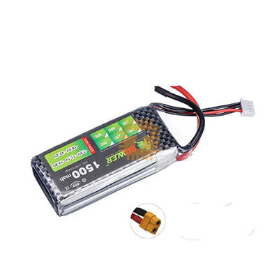 11.1V 1500mAh 3S 40C Lipo Battery XT60 Plug