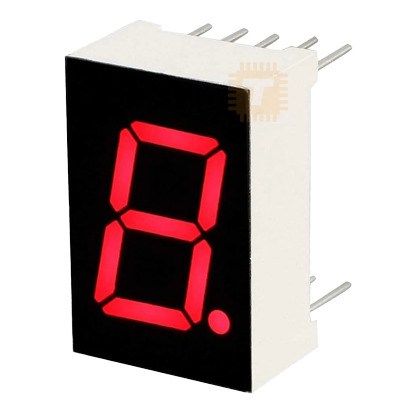 1-Digit 7-Segment Red Colour 1.25 inch Common Cathode