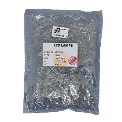 LED 3mm Green Clear Pack Good Quality (1000Pcs)