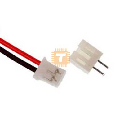 Long 2-Way PCB Mount Wire Clip with Socket (XH-2PX-300mm)