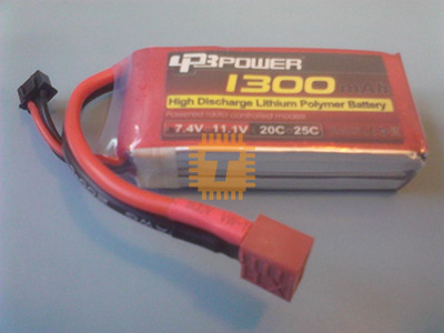 7.4V 1300mAh 2S 25C Lipo Battery XT60 Plug