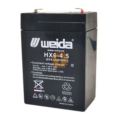 Weida 6V 4.5Ah Rechargeable Battery HX6-4.5A