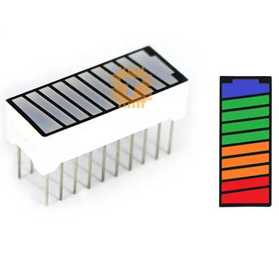 thumbnail image 2 of 10 Segment Yellow LED Bargraph Display Module - 2.5V 20 Pins - 5x1.8mm 2 of 3
