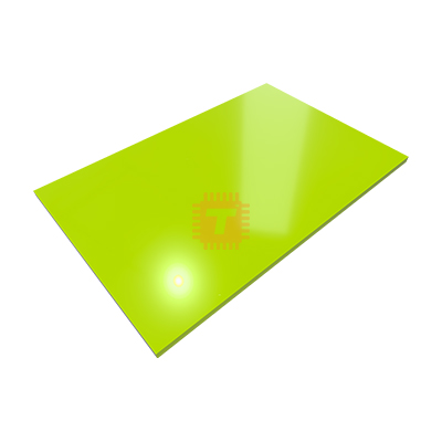 Plastic Rectangle 90x60mm Lime Yellow Acrylic 2mm