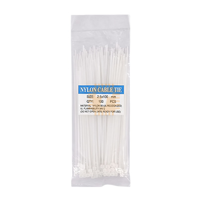 Cable Tie 2.5x100mm White (100pcs Pack)
