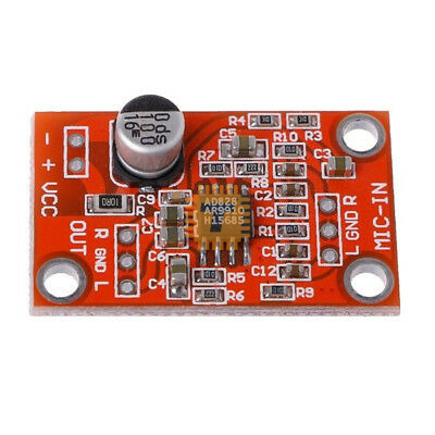 AD828 Stereo Dynamic Microphone Preamplifier Module 3.8-15VDC Pre-Amp