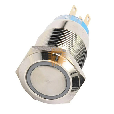 Stainless Steel Metal Push On Switch 24V Round Button 16mm