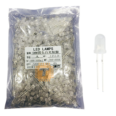 Original LED 5mm White Clear Pack (1000Pcs)