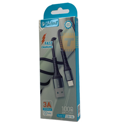 Celebrat CB-16 USB To Type C 3A Data Cable (Charging & Data Transmission)
