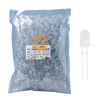 Original LED 5mm White Diffused Pack (1000Pcs)