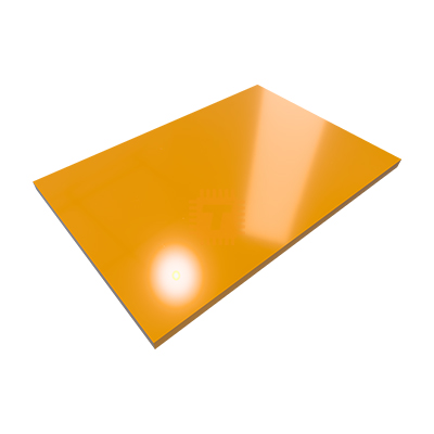 Plastic Rectangle 60x40mm Orange Acrylic 2mm