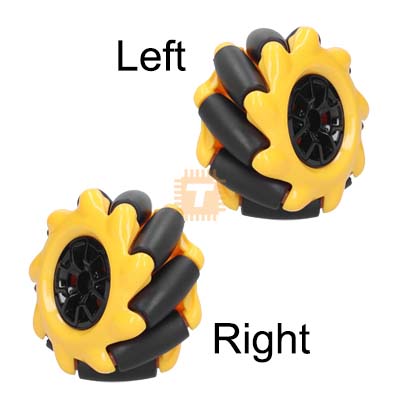 Mecanum Wheel Set 80mm Omni-Directional 2pcs (1L 1R) with TT Motor Connector