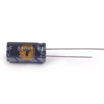 680uF 25V Electrolytic Capacitor THT