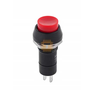 Push On/Off Switch Round Plastic Red