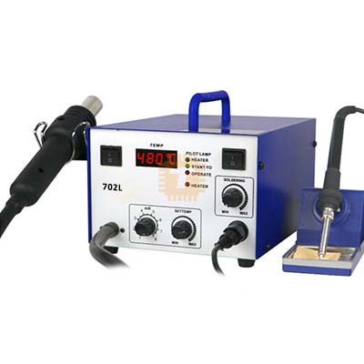 SMD Rework Soldering Station 702L (Soldering Iron & Hot Air Gun)