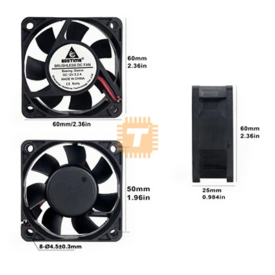 For A12025 12CB 3BN F1 12V 0.16A 1.92W 1300RPM 38.6CFM 120X120X25MM 4 Wire Cooling