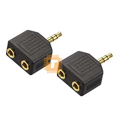 Stereo Male to Dual Female Stereo Y Splitter Audio Adapter 3.5mm