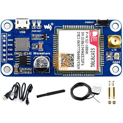 SIM7070G 4G NB-IoT / 4G eMTC / EDGE / GPRS / GNSS LTE HAT Module for Raspberry Pi