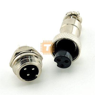 3 Pin GX12 12mm M12 Metal Aviation Plug Socket Pair