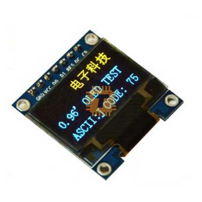 0.96 inch 128X64 OLED Display Module Blue Yellow SPI