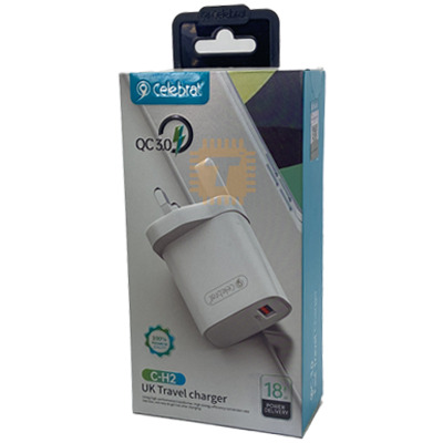 Celebrat C-H2 UK Travel Charger USB 18W (Without Cable)