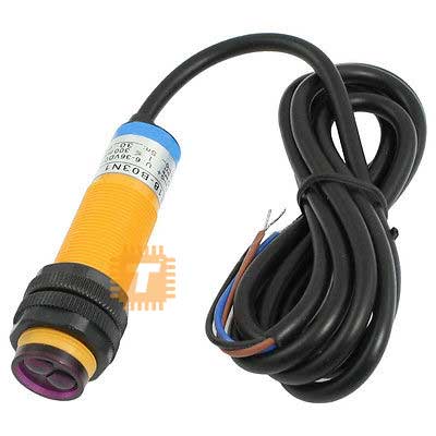E18-D80NK Infrared Proximity Sensor Yellow NPN-NO with cable (Normal Quality)