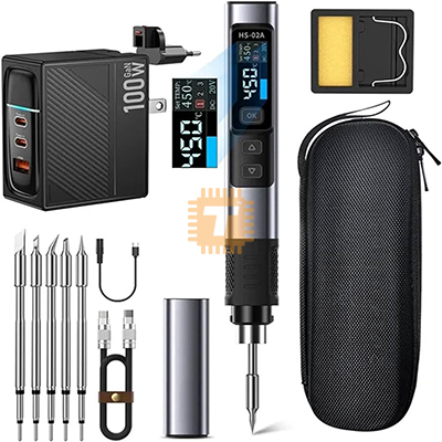 FNIRSI HS-02A Adjustable Digital Soldering Iron 100W Full Kit
