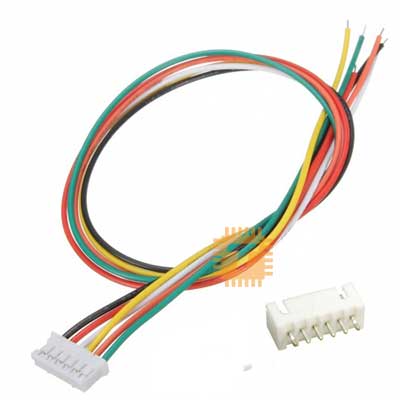 Long 6-Way PCB Mount Wire Clip with Socket (XH-6PX-300mm)